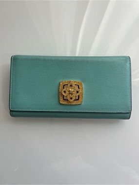 LOVCAT PARIS AQUA LEATHER LONG WALLET